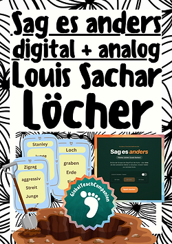 Digitales und analoges Spiel "Sag es anders": Louis Sachar "Löcher"