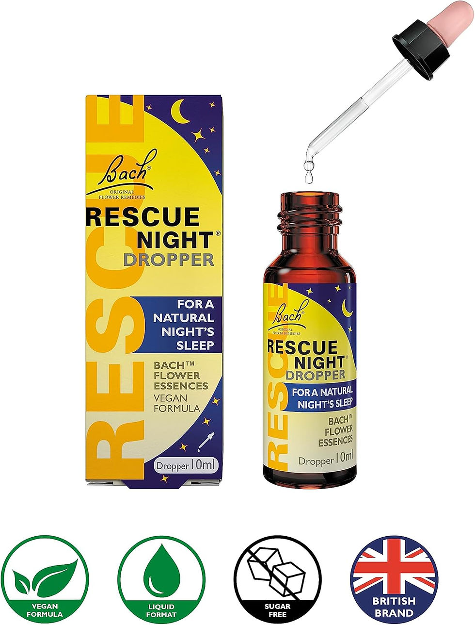 Thumbnail: Rescue Night Dropper (20ml), For A Natural Night's Sleep, Natural Flower Essenc