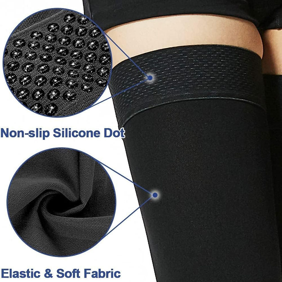 Thumbnail: Beister Medical Closed Toe Thigh High Compression Stockings with Silicone Band 