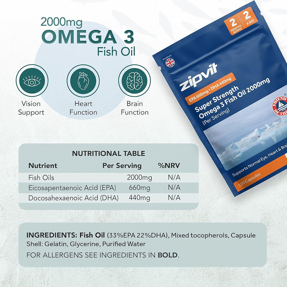 Thumbnail: Omega 3 Fish Oil 2000mg, EPA 660mg DHA 440mg per Daily Serving. 120 Capsules (2
