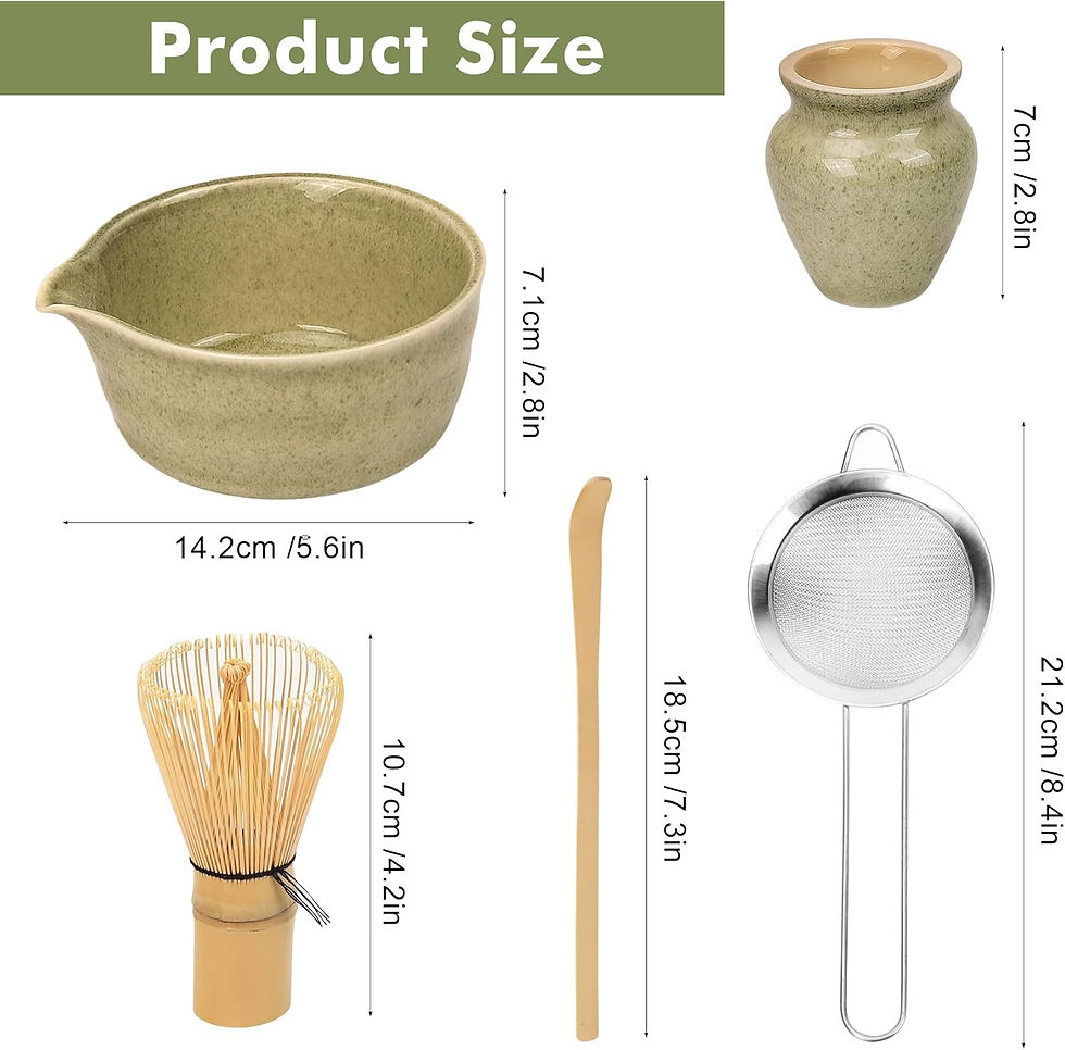 Thumbnail: Premium Matcha Tea Set with Bamboo Whisk, Ceramic Bowl, Scoop & Holder 