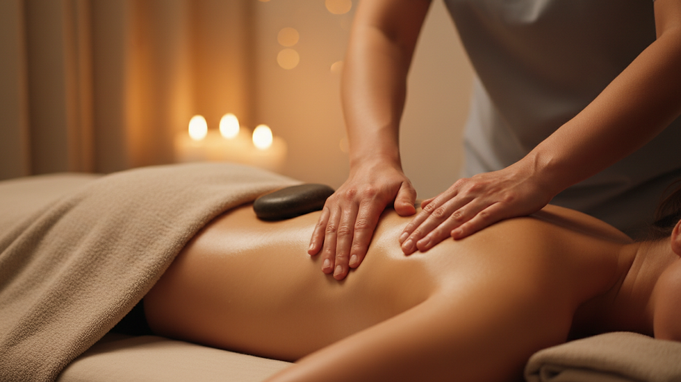 Close-up view of a massage therapy session focusing on the back