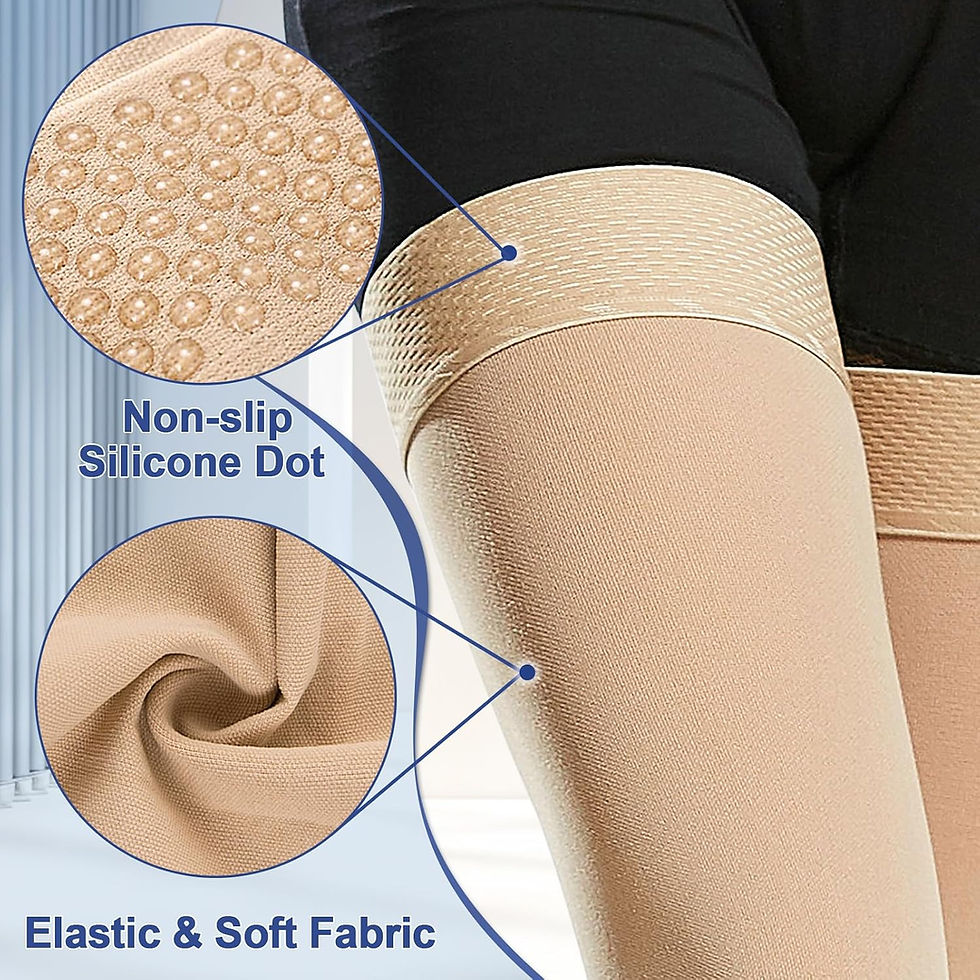Thumbnail: Beister Medical Closed Toe Thigh High Compression Stockings with Silicone Band 