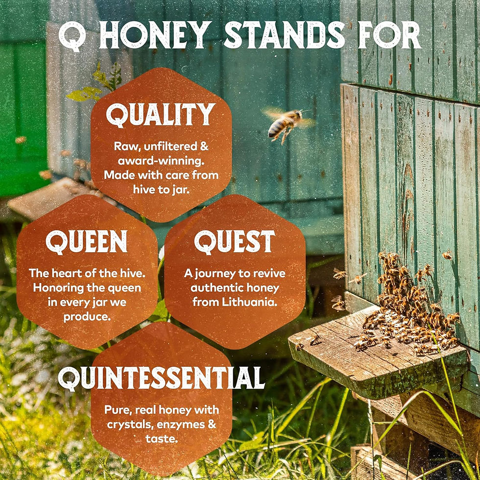 Thumbnail: Q Honey Pure, Raw Honey, Unpasteurised 1kg - Gold Award Winner of the 2024 Lond