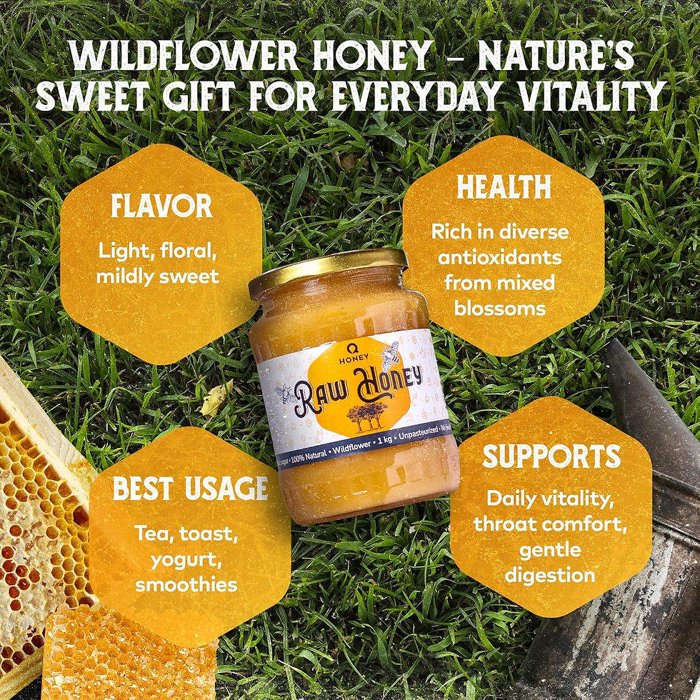 Thumbnail: Q Honey Pure, Raw Honey, Unpasteurised 1kg - Gold Award Winner of the 2024 Lond