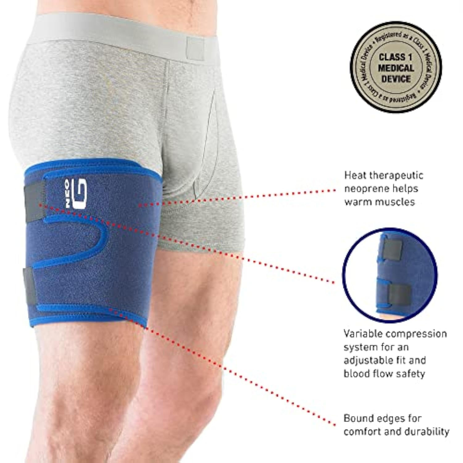 Neo-G Thigh Support Hamstring Support to Quadriceps and Hamstring Muscles – H