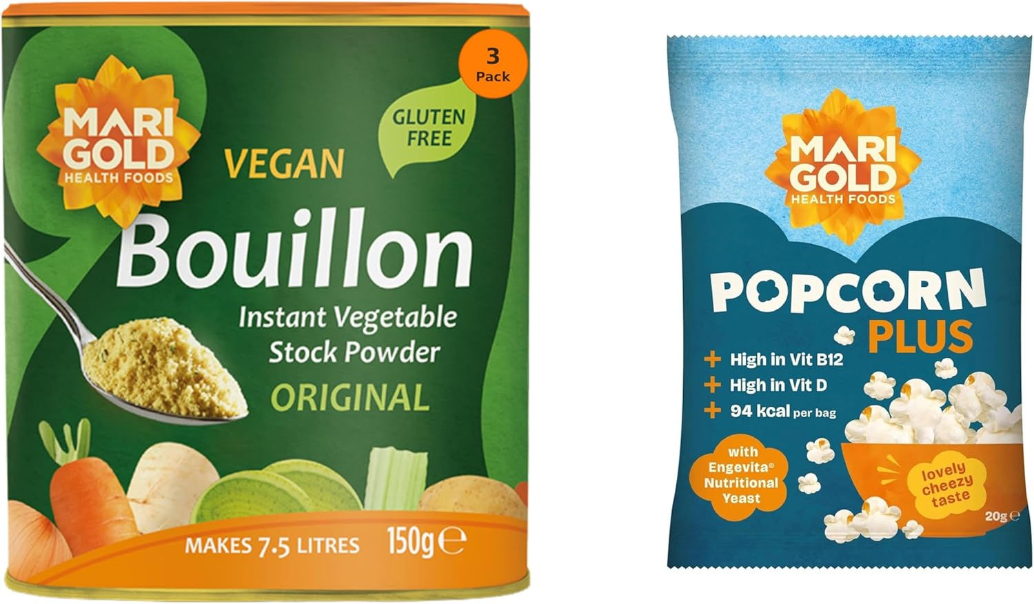 Marigold Vegetable Bouillon Powder 150g – Instant Vegan Stock powder, Natural