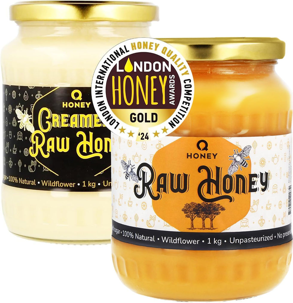 Thumbnail: Q Honey Pure, Raw Honey, Unpasteurised 1kg - Gold Award Winner of the 2024 Lond