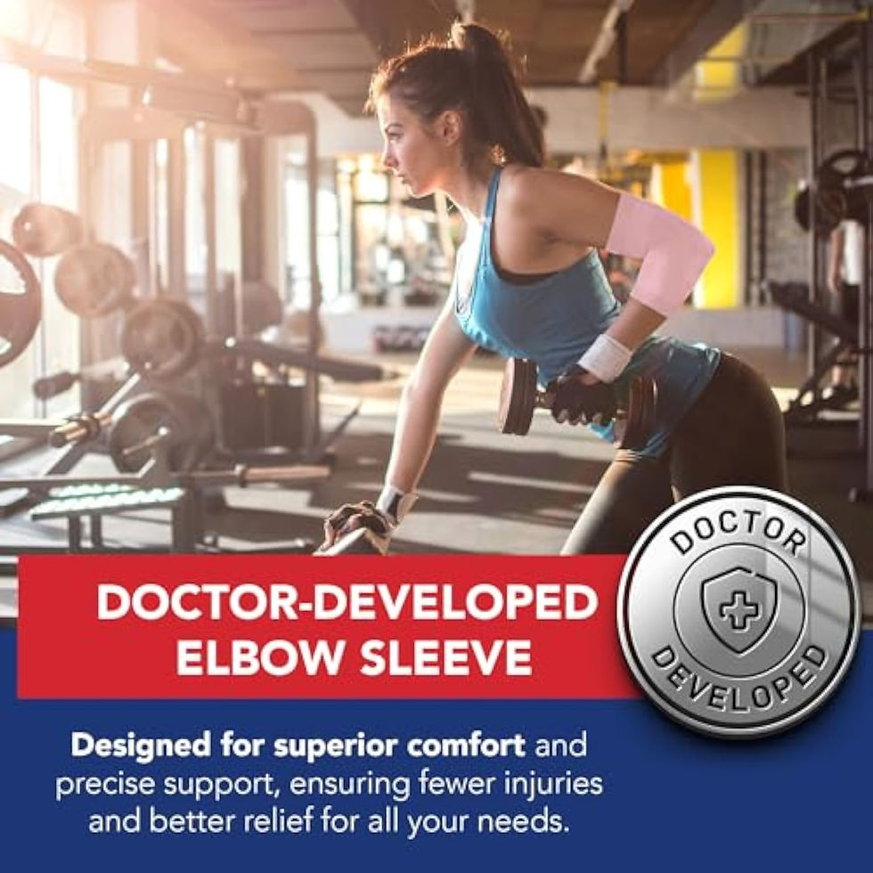 Thumbnail: Dr.Arthritis Doctor Developed Ladies Pink Elbow Compression Sleeve & Doctor Han