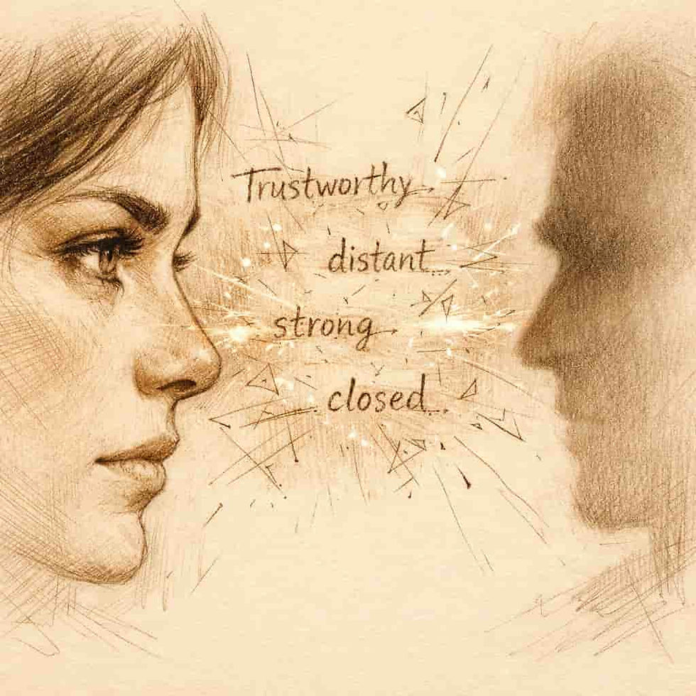 Zwei Personen schauen sich an