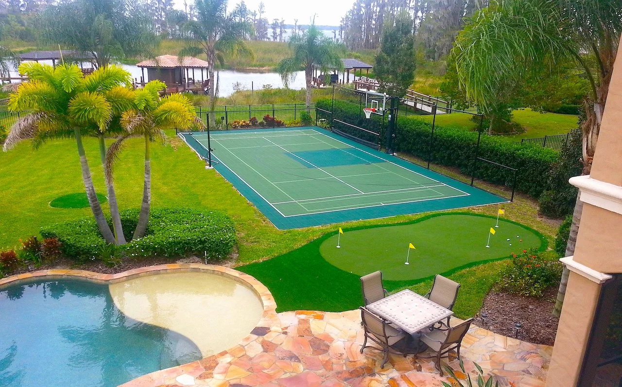 Putting greens and sport court