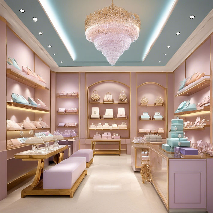 Create a really luxurious and expensive jewellery shop with really expensive diamond jewel