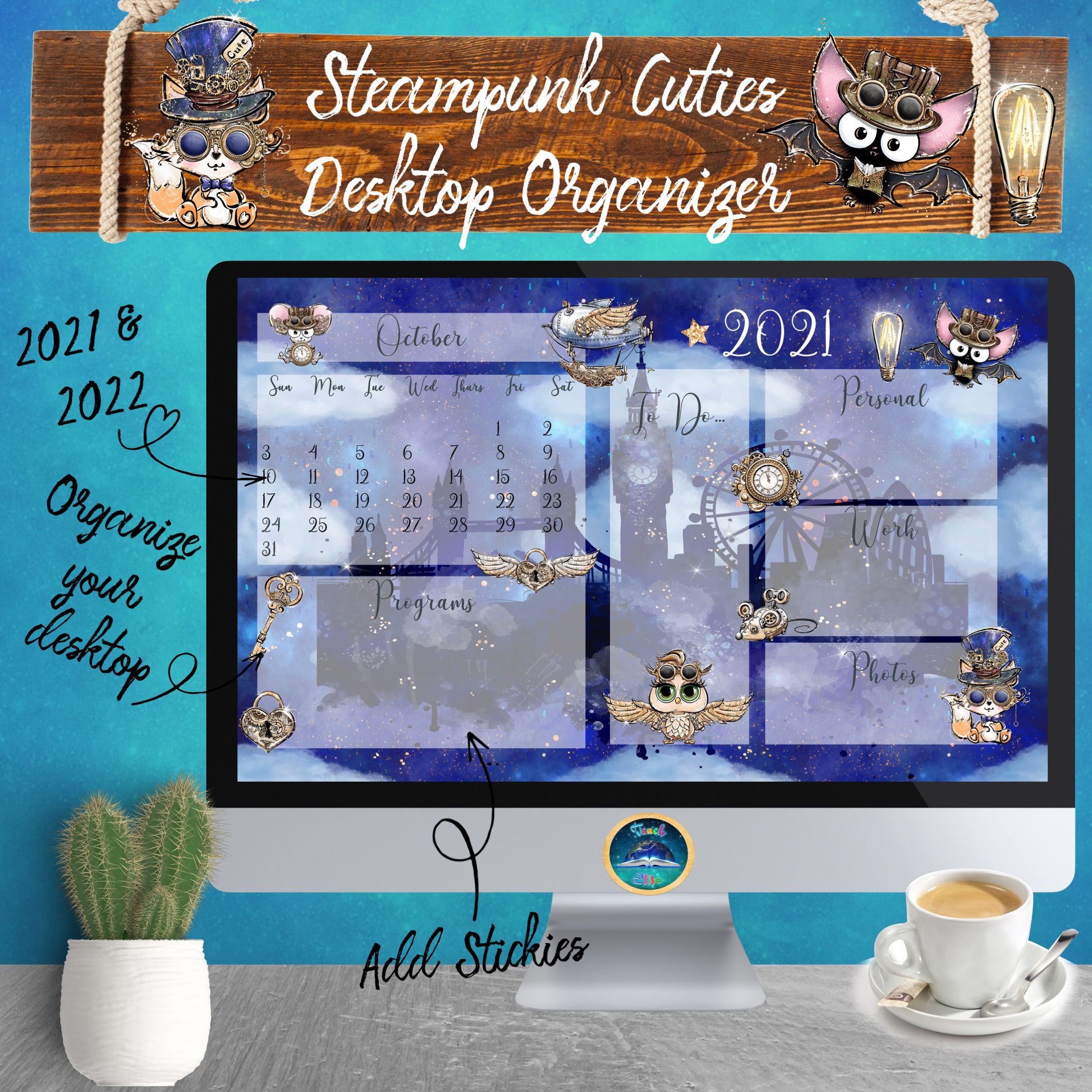 Steampunk Cuties Desktop Organiser