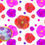 Thumbnail: Red and Purple Floral Seamless 12x12 Digital Papers - Commercial use