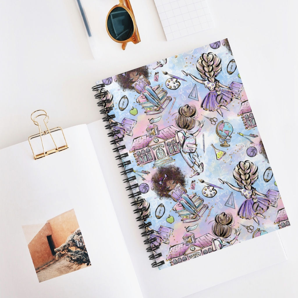 Purple and Blue, Back to School Spiral Notebook - Ruled Line