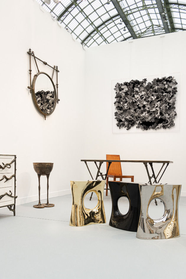Une vue du stand de la galerie JM Lelouch au Grand Palais à Paris, lors du salon Revelations 2017
