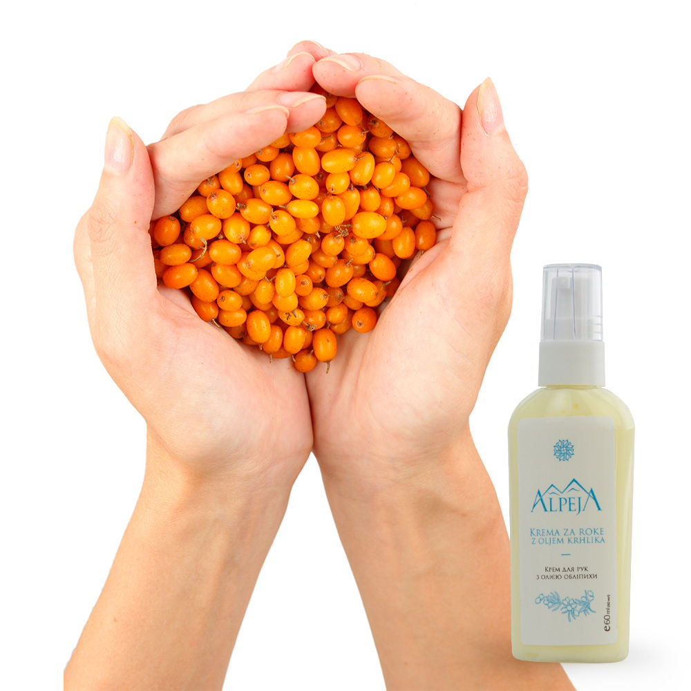 Creme para as mãos com óleo de espinheiro-marítimo Alpeja