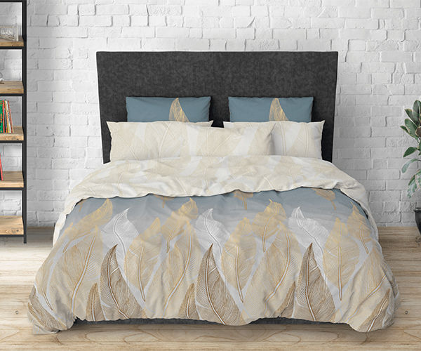 Bedding set Pale gray flora, Euro SiegfriedKummer