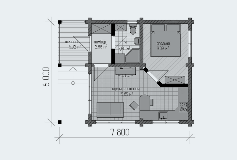 Thumbnail: Ready house "French" 41 m2