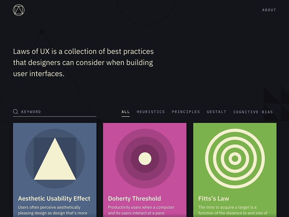 A Dribbble user's redesign of the UX Laws website homepage.