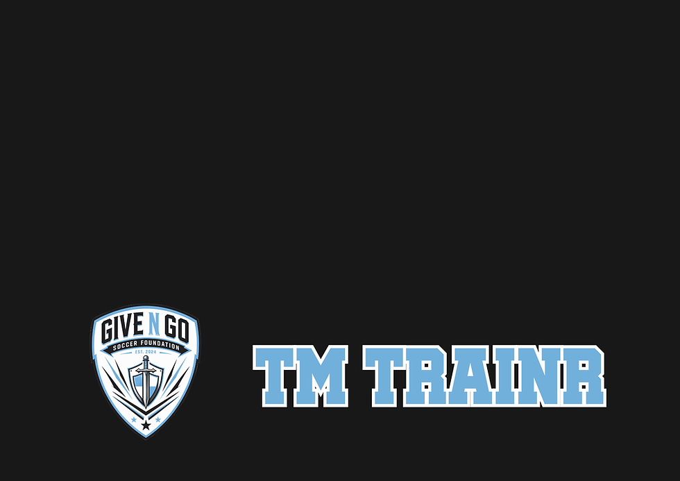 Give N Go Soccer Foundation and TM TRAINR logos