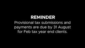 Reminder: Provisional Tax
