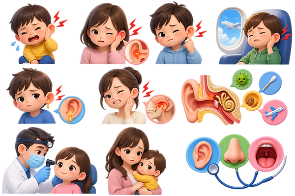 子どもが急に耳を痛がる 耳の奥がズキズキする 耳を触ると痛い 飛行機のあとから耳が痛い 耳だれが出ている あごを動かすと耳の周りが痛む 「耳が痛い」という症状には、急性中耳炎だけで