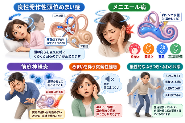 めまいの主な原因