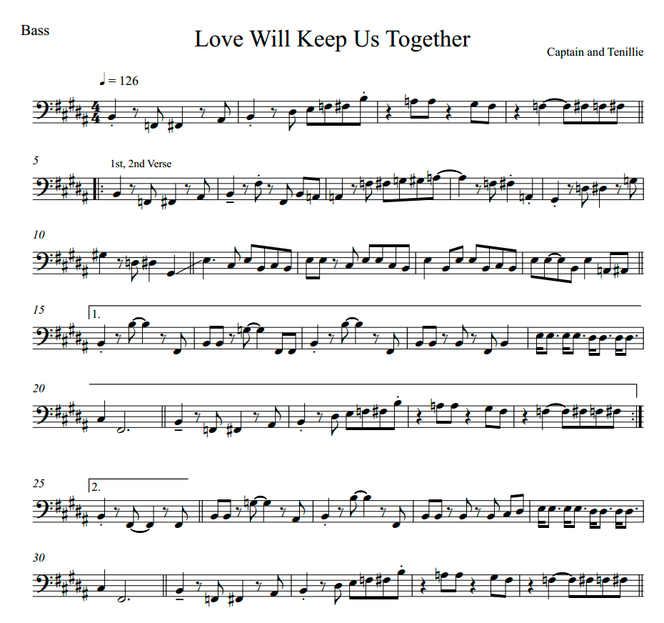 Thumbnail: Love Will Keep Us Together - Captain & Tennille - Standard Notation