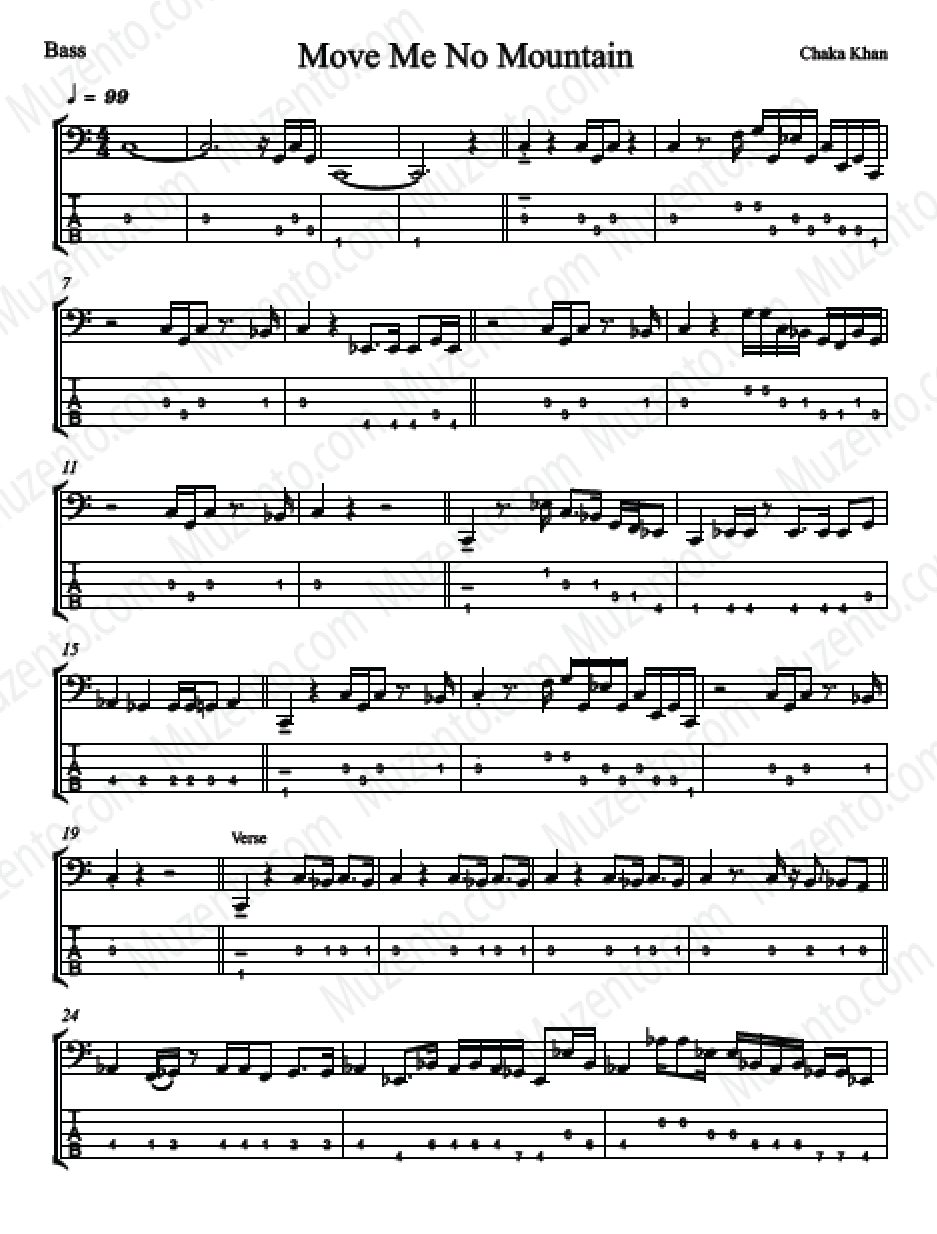 Thumbnail: Move Me No Mountain -  Chaka Khan - TAB & Notation