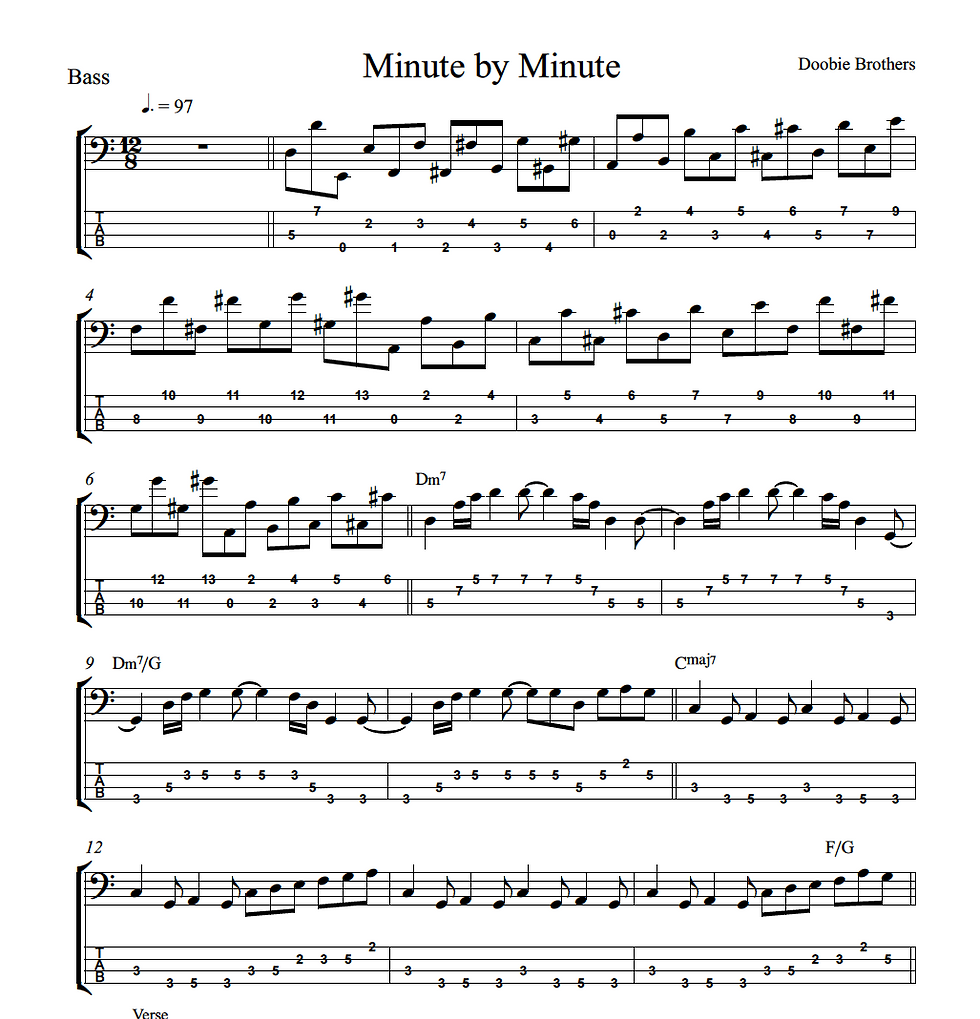 Thumbnail: Minute by Minute - The Doobie Brothers - TAB & Notation