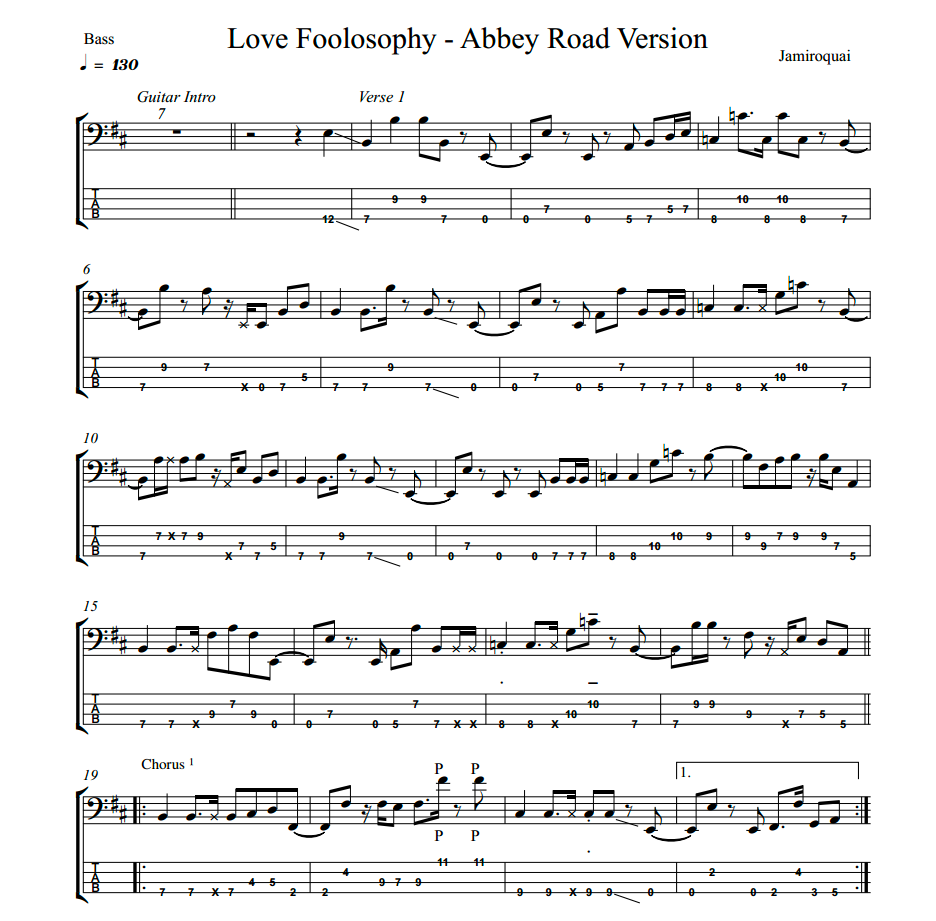 Thumbnail: Love Foolosophy - Jamiroquai - TAB & Notation