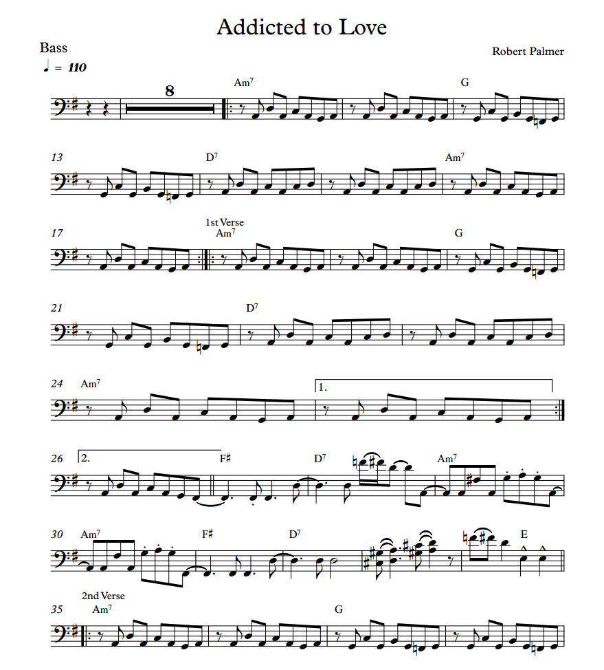 Thumbnail: Addicted to Love - Robert Palmer - Standard Notation