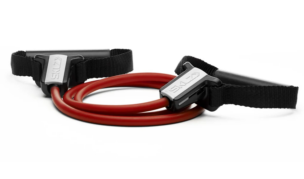 רצועת התנגדות אדומה עם ידיות