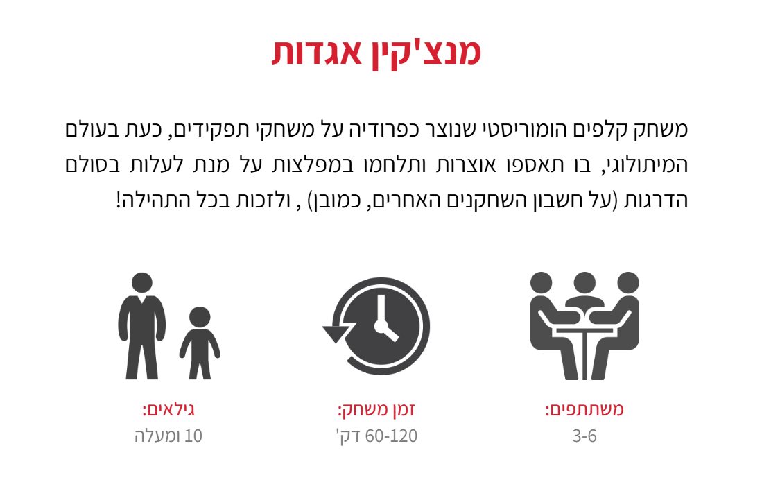 משחק קלפים פרודי בעולם המיתולוגי בו השחקנים אוספים אוצרות, נלחמים במפלצות ומטפסים בדרגות כדי לזכות בתהילה