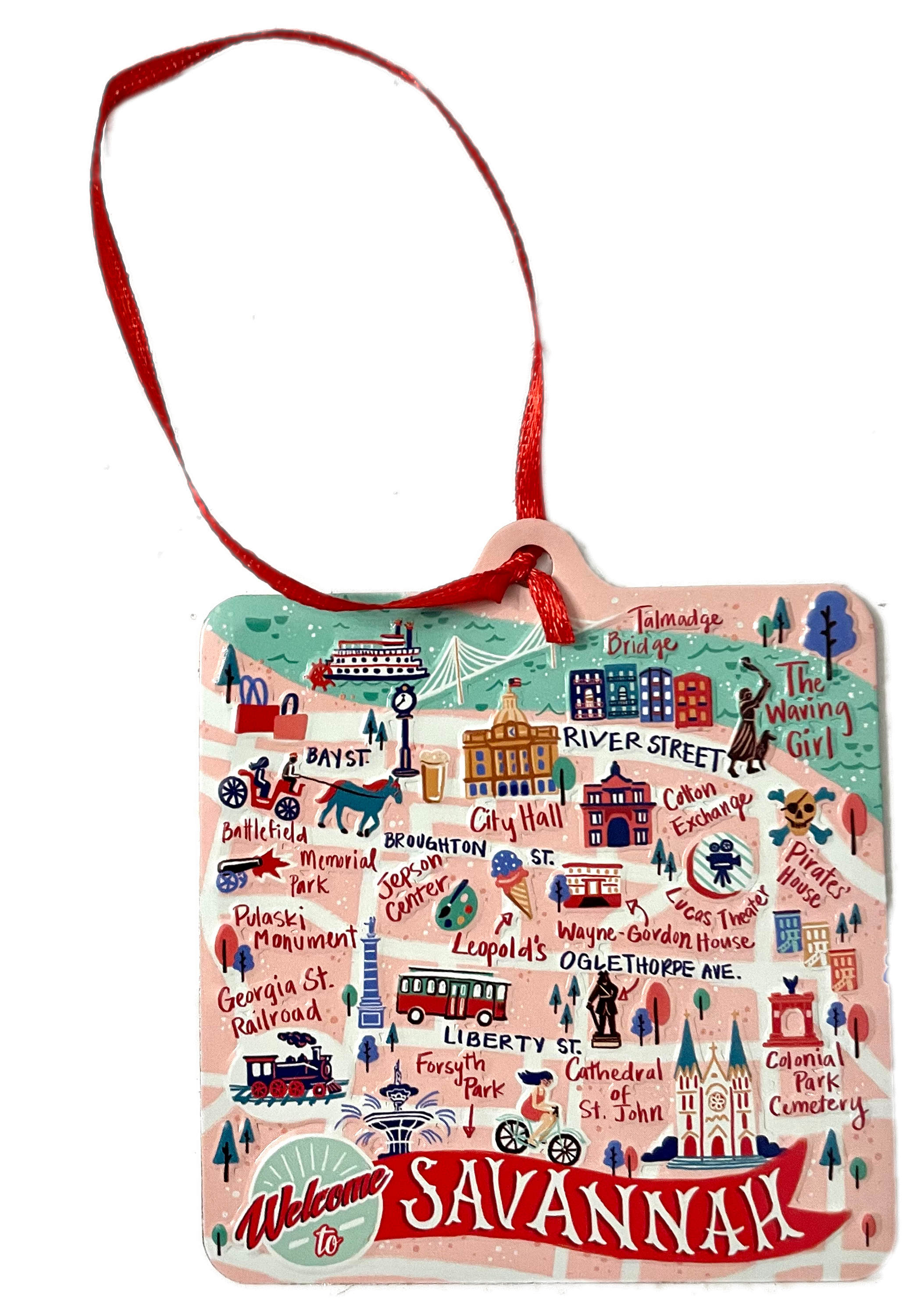 Map Stamped Ornament