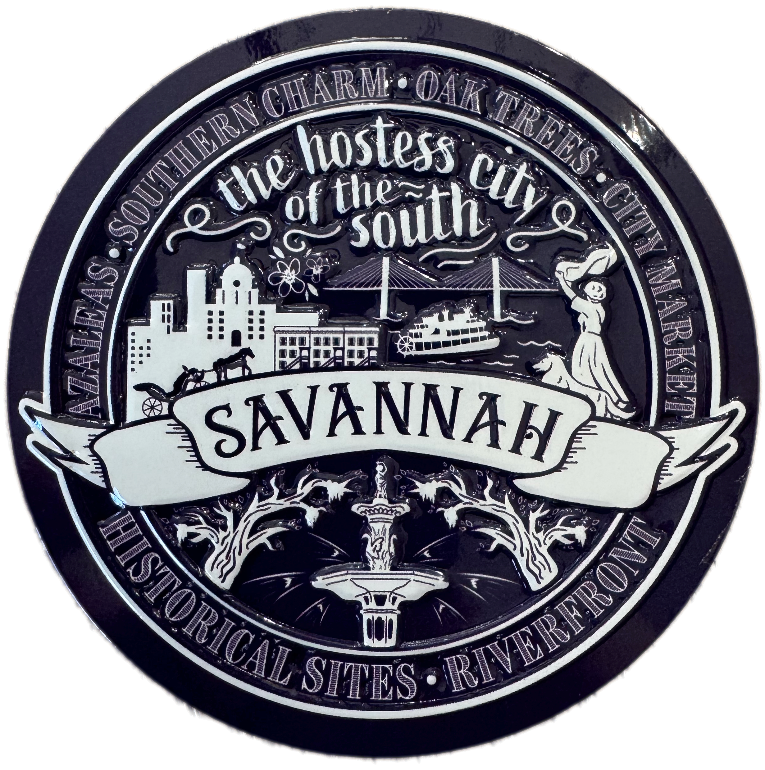 Hostess City Blue Stamped Magnet