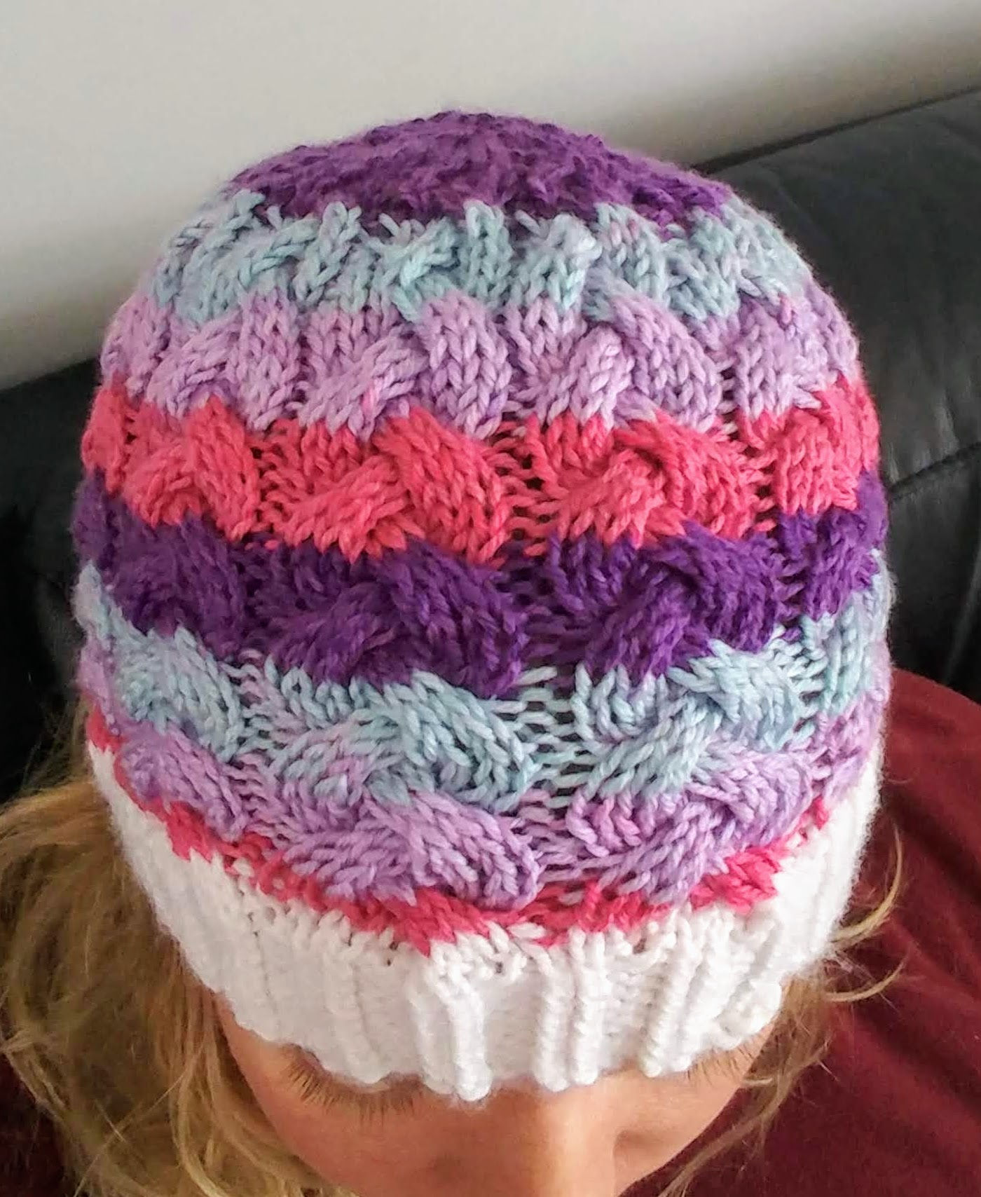 Finished braided cable hat