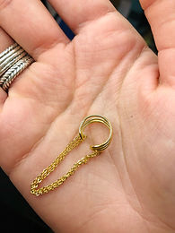 3 Row & Chain Drop Ear Cuff