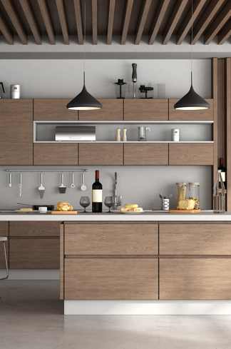 Cozinha em MDF madeirado