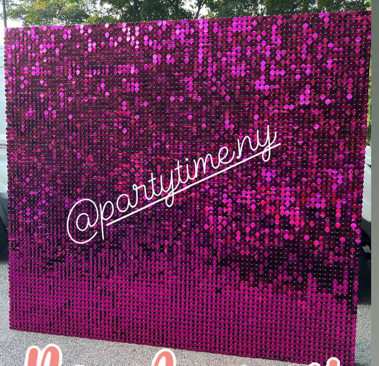 Hot Pink Shimmer wall (Rental)