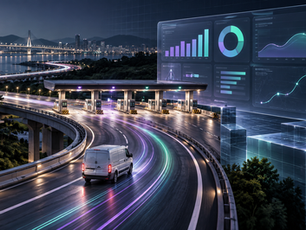 Modern toll road and data console concept for an ETC Excel dashboard