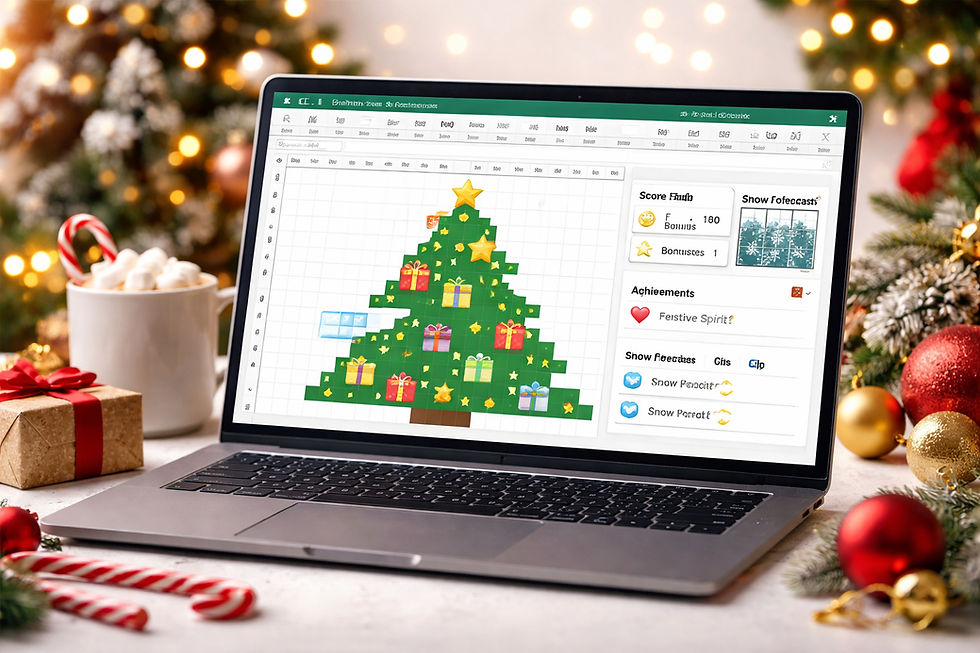 Excel Xmas Tree Decorator (No VBA) — A Tiny Game You Can Share With Colleagues