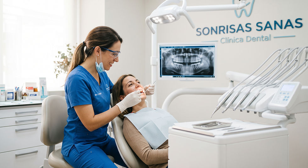 marketing odontologico, marketing dental, marketing dentistas. Dentista atendiendo paciente.