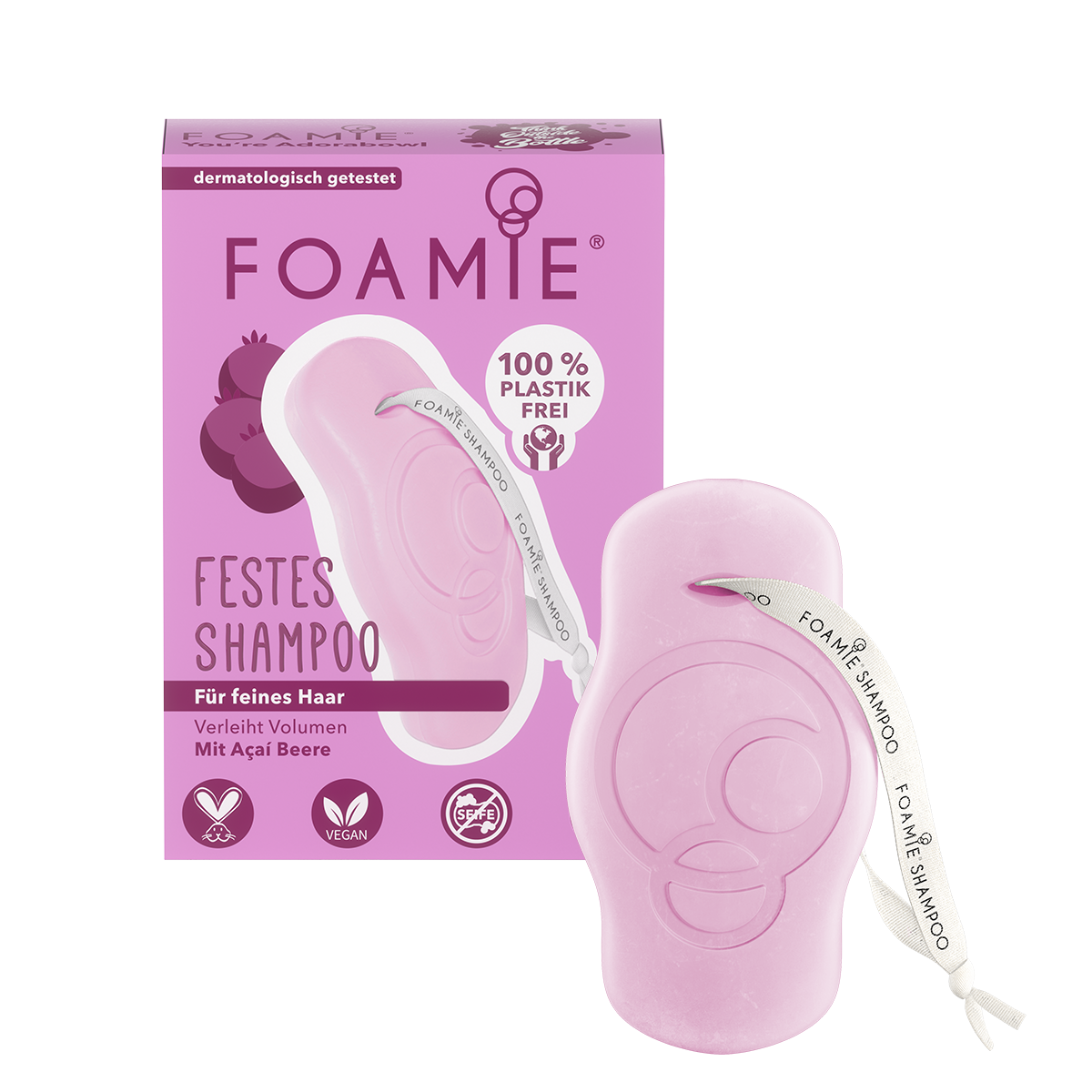 Festes Shampoo feines Haar mit Acai Beeren