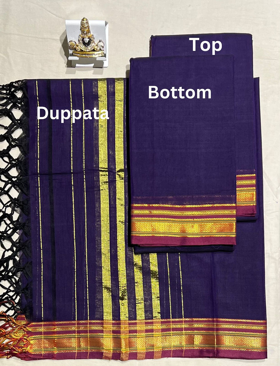 Thumbnail: Ikkat Border Dress Material