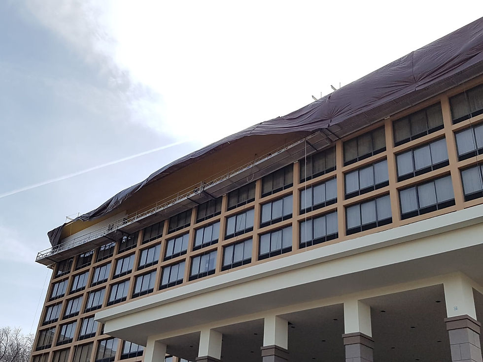 Extra Wide Swing Staging for Hampton Inn