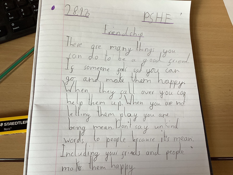 PSHE being a good friend