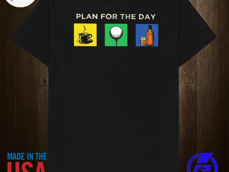 Awaiistore - Awesome plan for the day coffee golf bourbon shirt