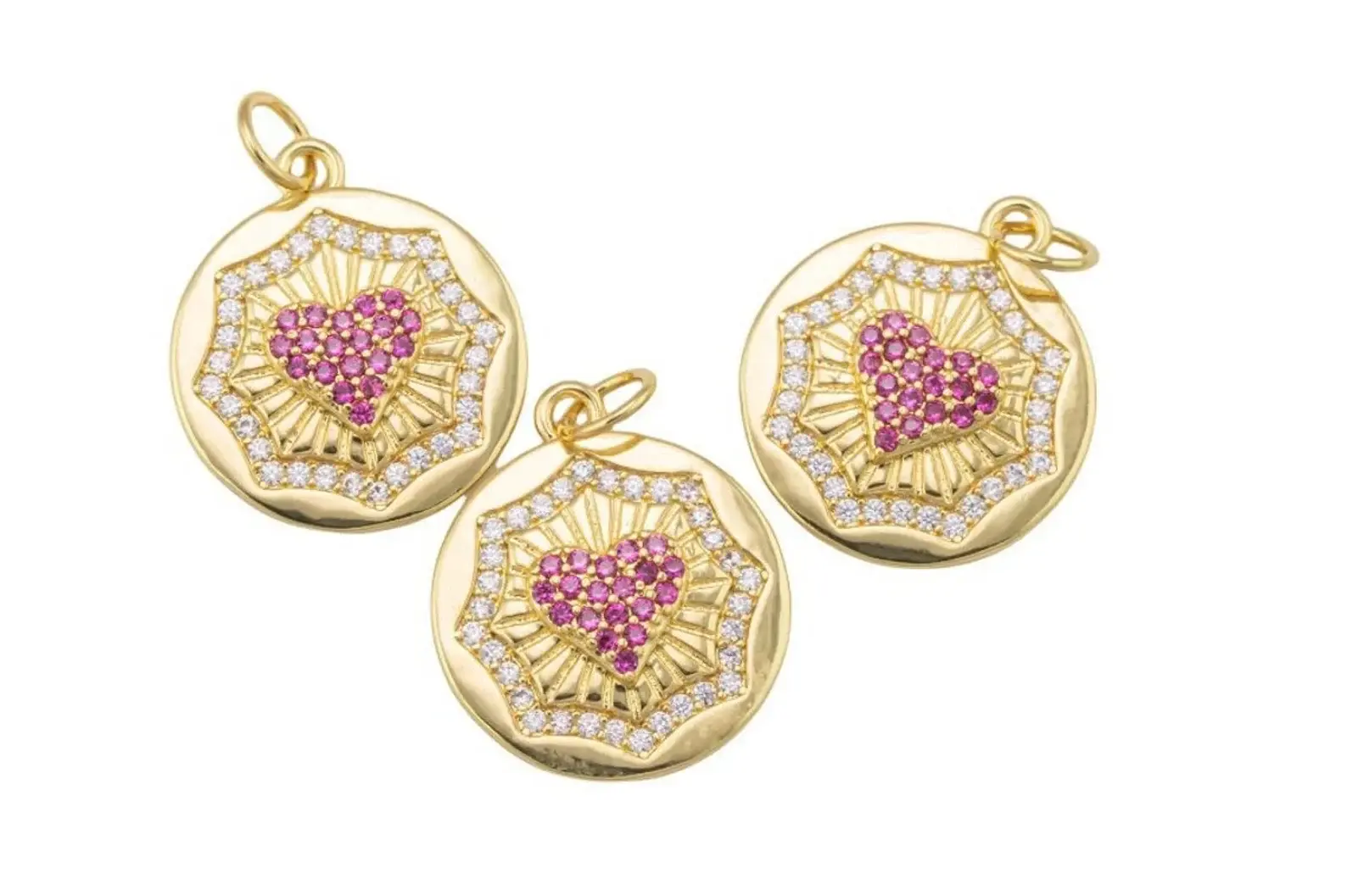 Pave Ruby Heart Charm